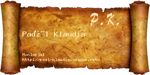 Paál Klaudia névjegykártya