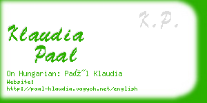 klaudia paal business card